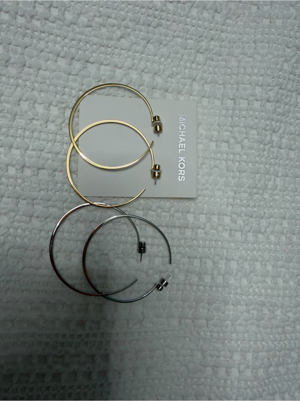 Michael Kors Gold and Silver Hoop Earrings